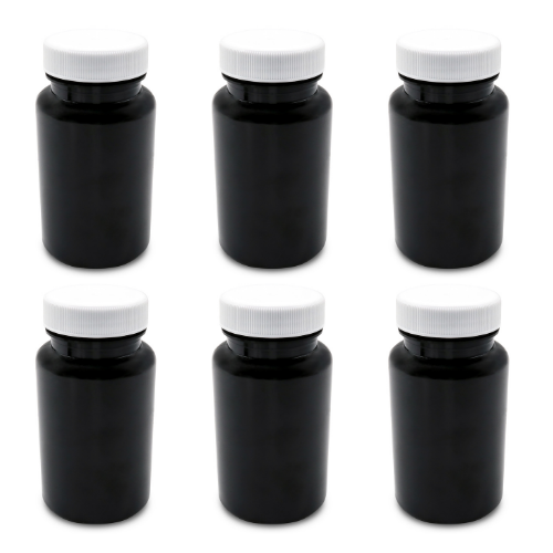 100ml Plastic Pill Containers - Strong brown pots and Lids