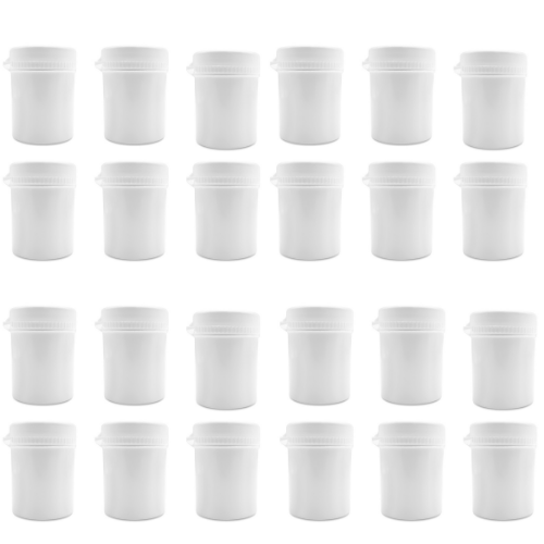 100ml Plastic Round Pill Container, Bottles Jars - Snap Secure pots and Lids