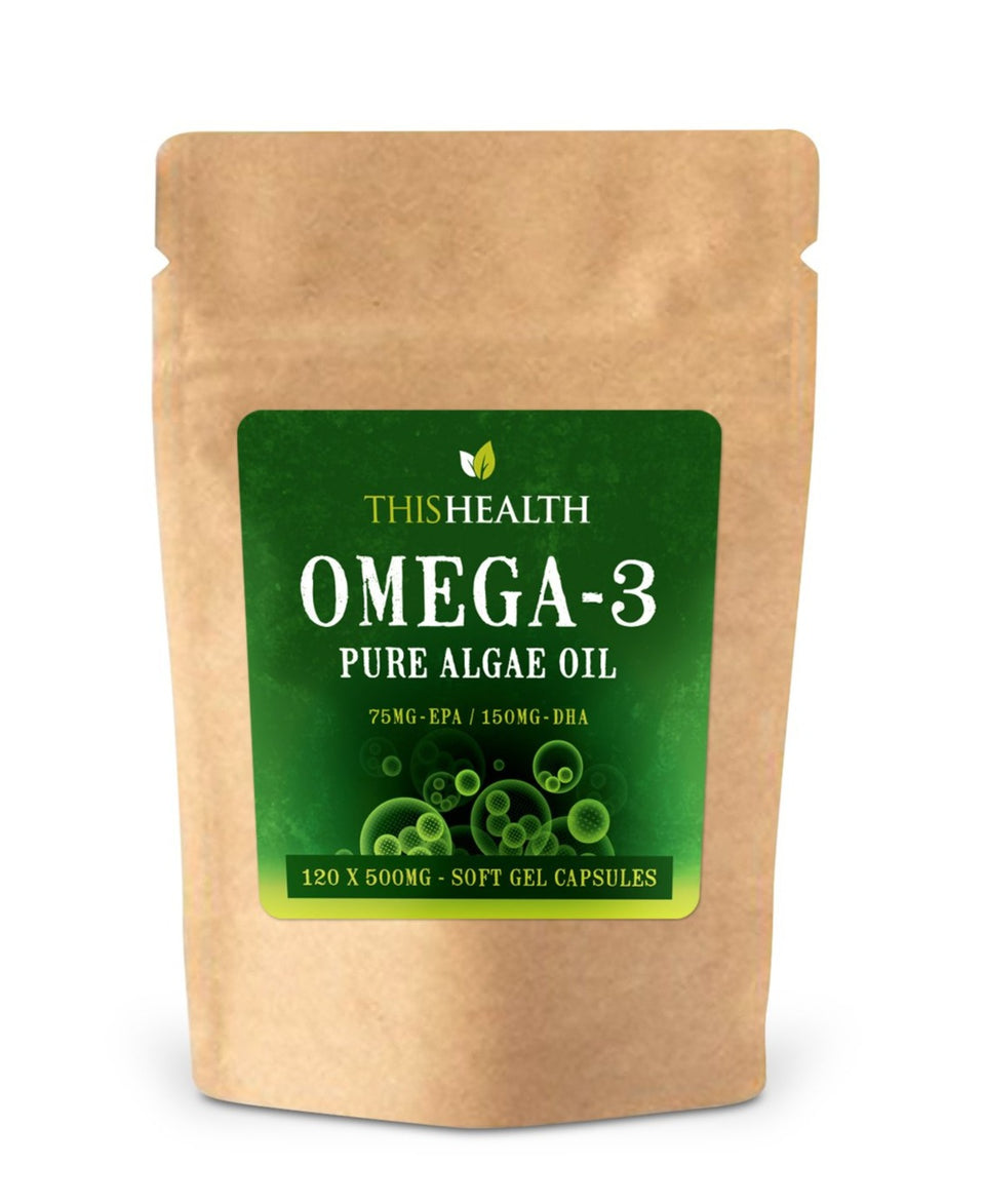 Algae Oil Capsules x 120 Omega 3 Vegan Supplement 